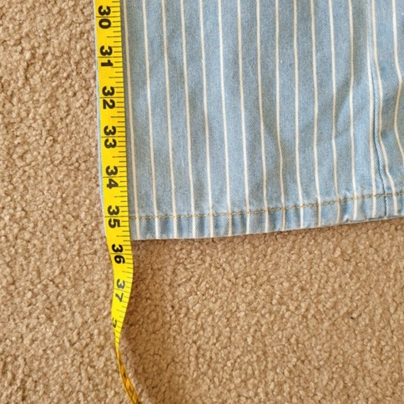 Stella‎ Laguna Beach Sz S Blue & White Striped High Rise Straight Leg Jeans - Picture 10 of 10